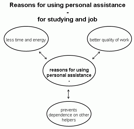 Reasons for using personal assistance - for studying and job described above