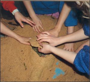 Part 3 - image Students opening the model of den of the mole