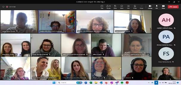 A photo of the video conference