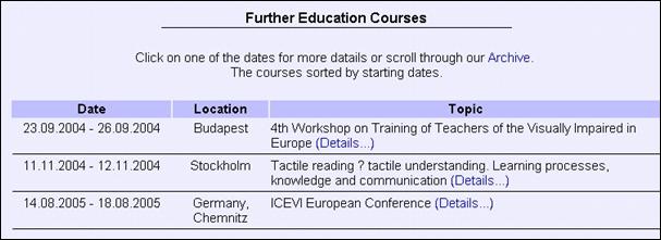 Part 3 - image Further education courses - calendar